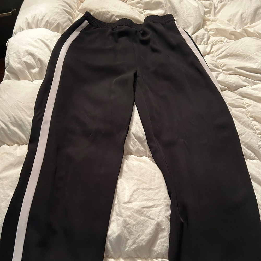 Black satin pants